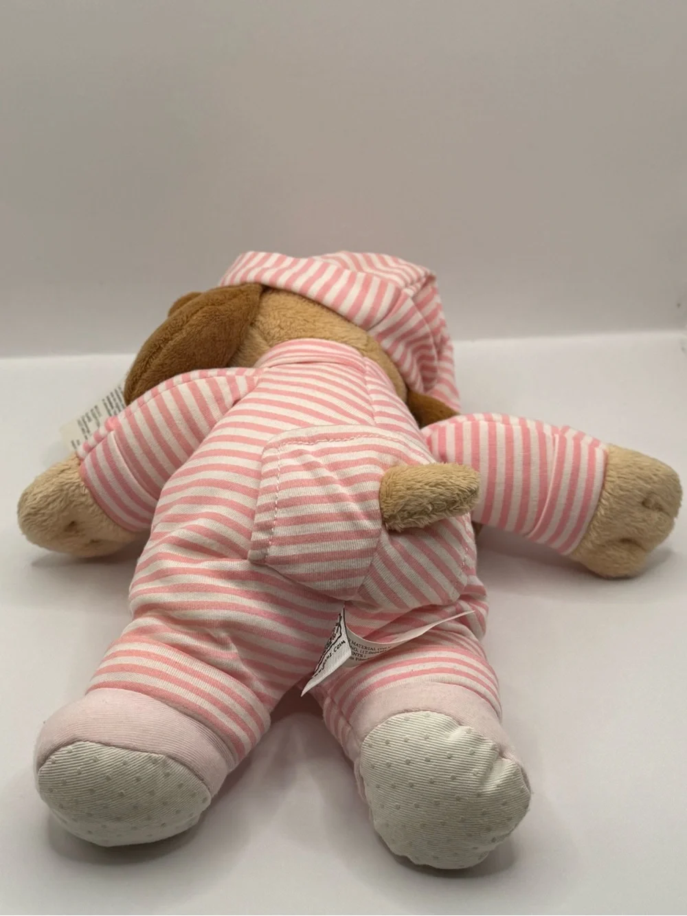 GANZ Baby Rattle Puppy Lovey Plush Pink with Stripes Tylux Stuffed Animal